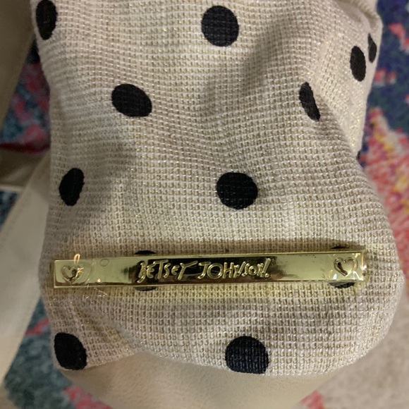 Betsy Johnson Polka Dot Pear Drawstring Backpack - Picture 4 of 5